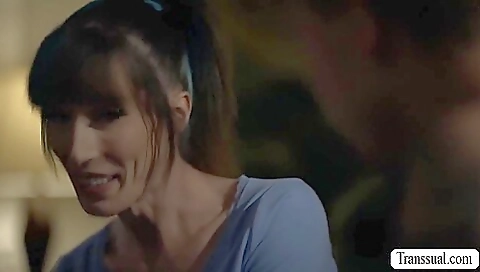 Hot brunette slut is in a porn movie with her big cock