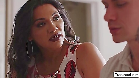 Hot shemale shemale with a nice booty fucked in her ass