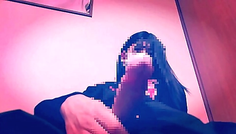 Japanese crossdresser makes her pussy hot in the kitchen