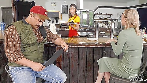 Latina waitress gets her ass rambled by a big dick