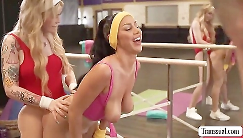 Horny teen is getting drilled in a hardcore threesome scene