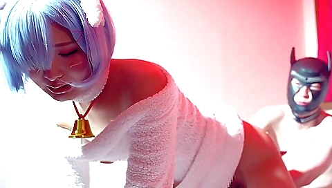 Chinese chick masturbates in the uniform in the toilet