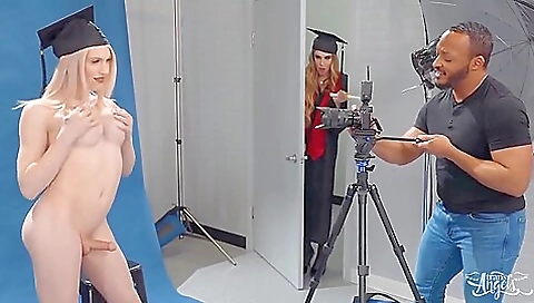 Mature blonde milf with big tits riding on her man