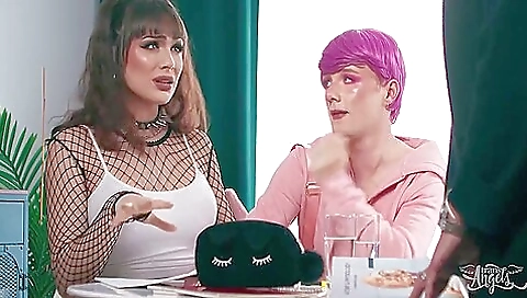 Brunette girl fucked on the wall and cums deepthroat