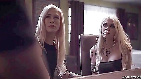 Busty brunette and shemale fuck in different positions