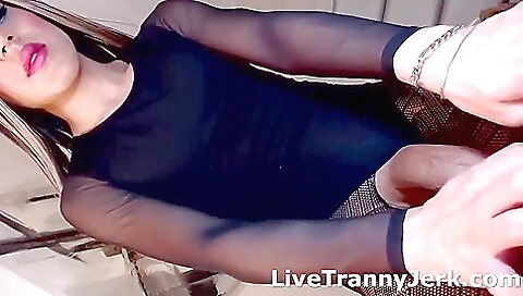 A sexy brunette with sexy lingerie is on her back for a big cock