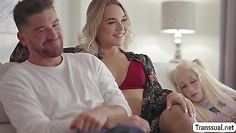 Sexy blonde gets her ass fucked by her stepbrother and her bestie